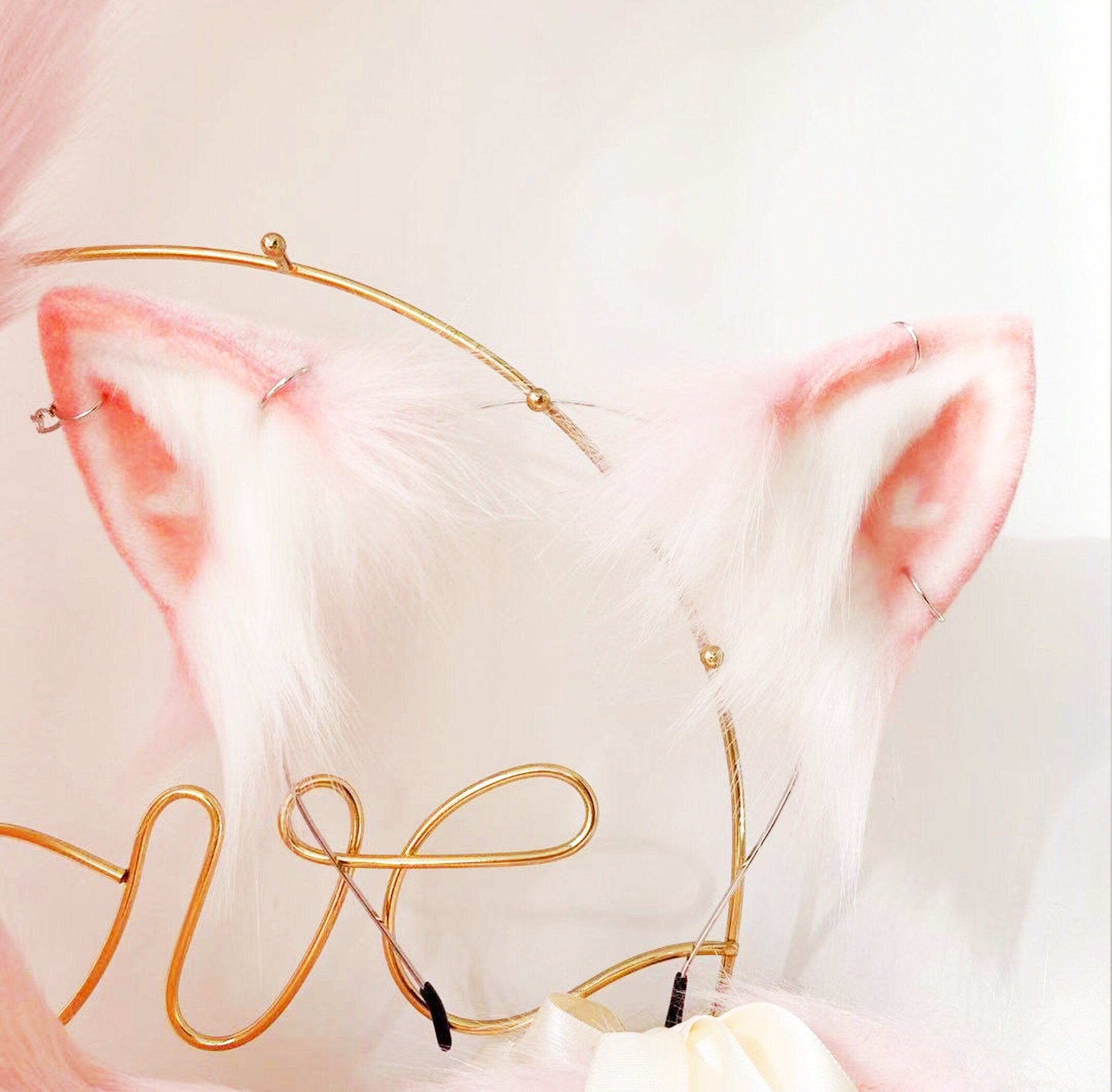 pink cosplay ear, cat ears, cosplay cat ears, anime ears, pet play ...